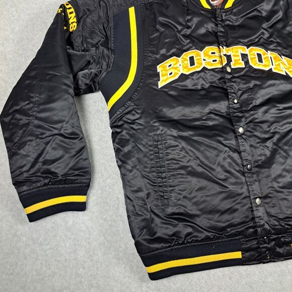 Vtg Boston Bruins G-III & Carl Banks Satin Bomber Jacket Mens L NHL Snap Up - Picture 5 of 16